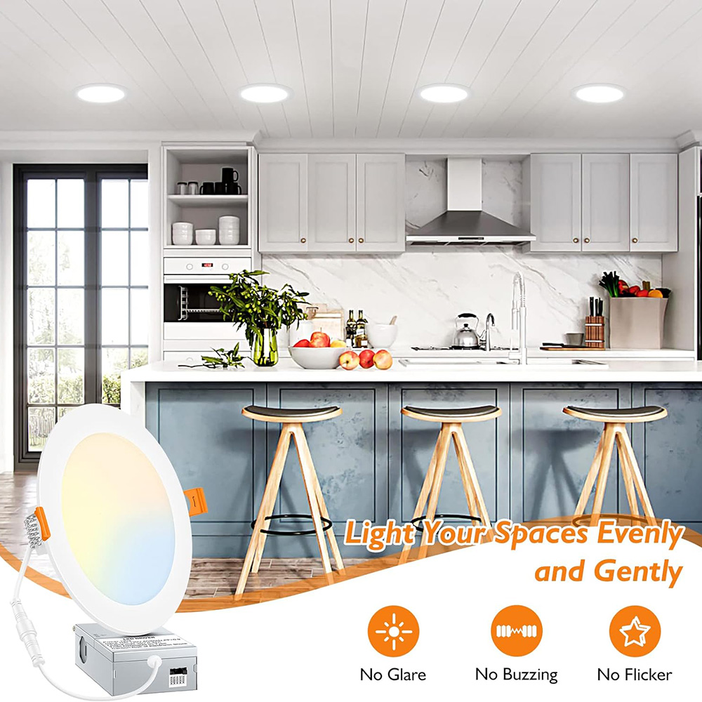 9W 12W Led Slim Down Light ultra Slim Round 6 Inch 5CCT Dimmable Shape Recessed Ceiling Smd Led Panel Lights ETL Certified