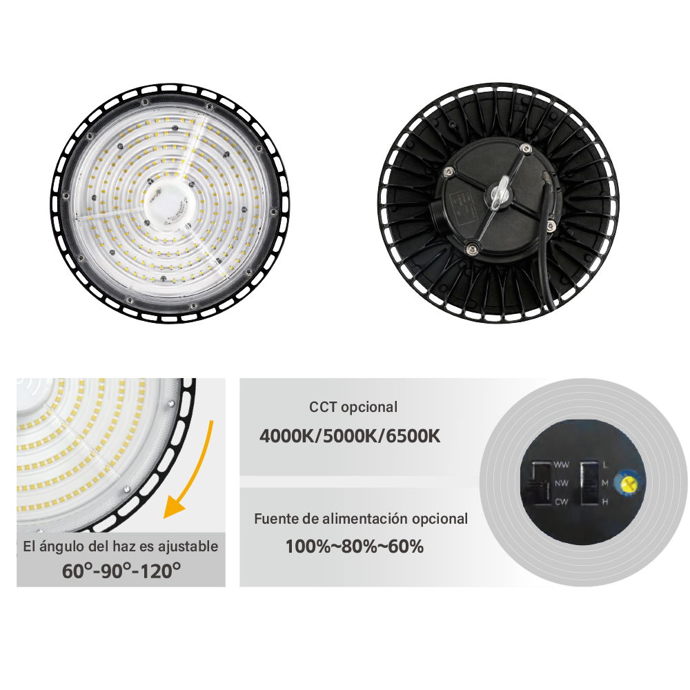 Industrial Workshop UFO LED High Bay Light 100W 150W 200W Energy Saving Ceiling Lamp