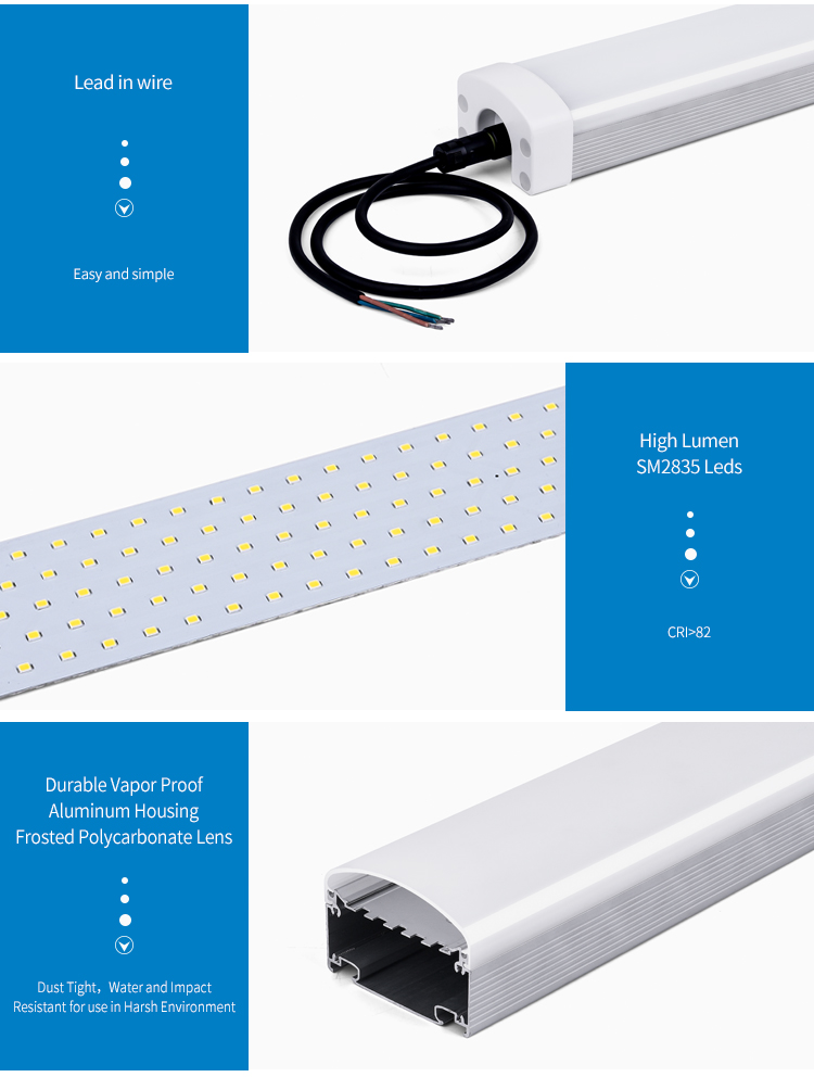 Tri-proof LED Lamps side view
