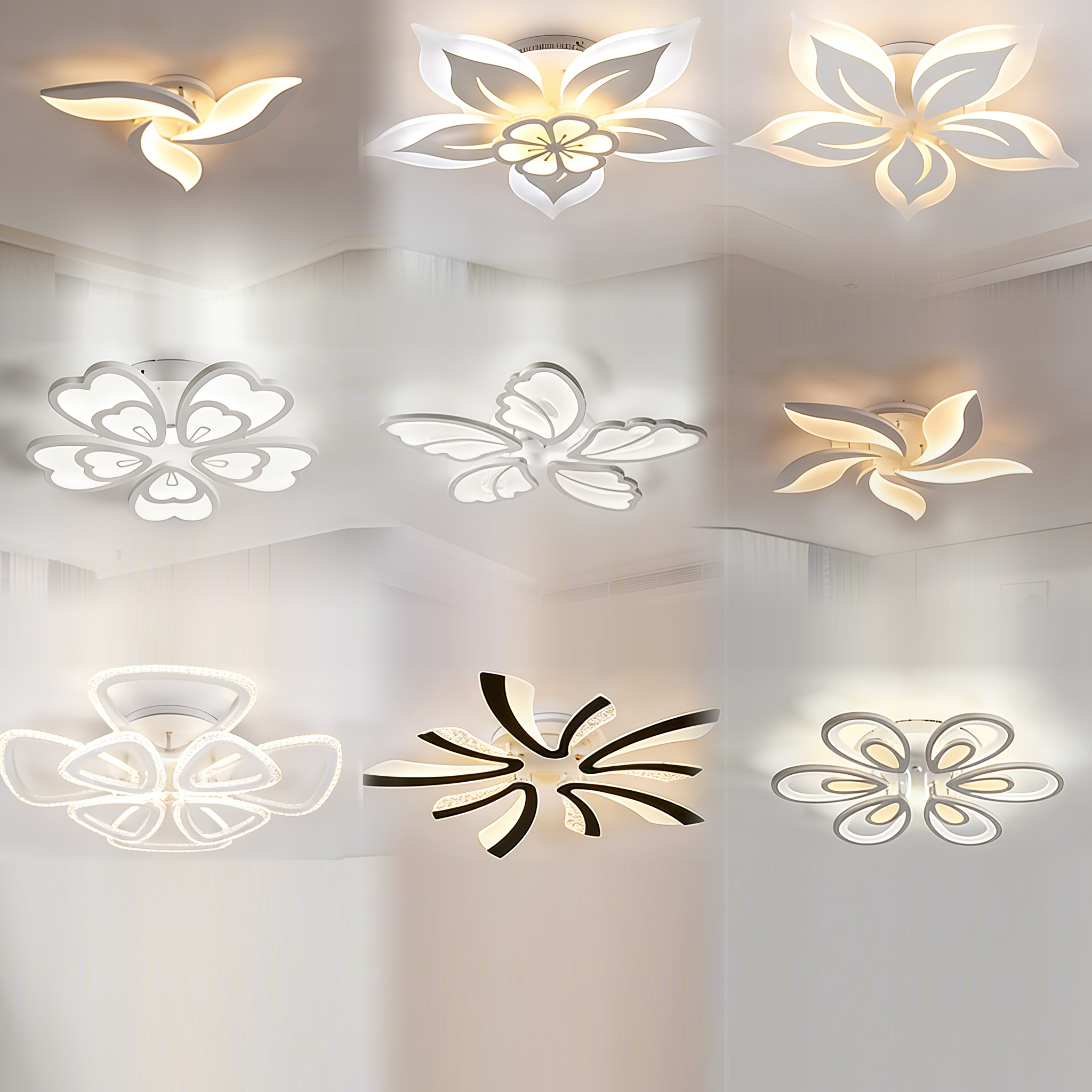 High Quality Fancy Light Black Panel Flush Mounted Nordic Metal Square Dimmable Ceil Bedroom Indoor Led Ceiling Lamp