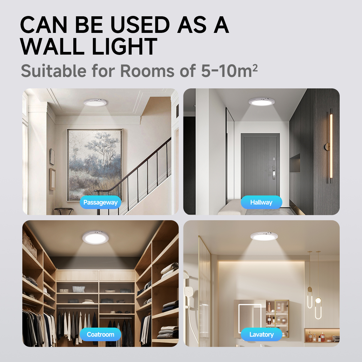 Magnetic Wireless Ceiling Lights Battery Operated,Closet Light,LED Shower Lights for Stairs Pantry Hallway Porch