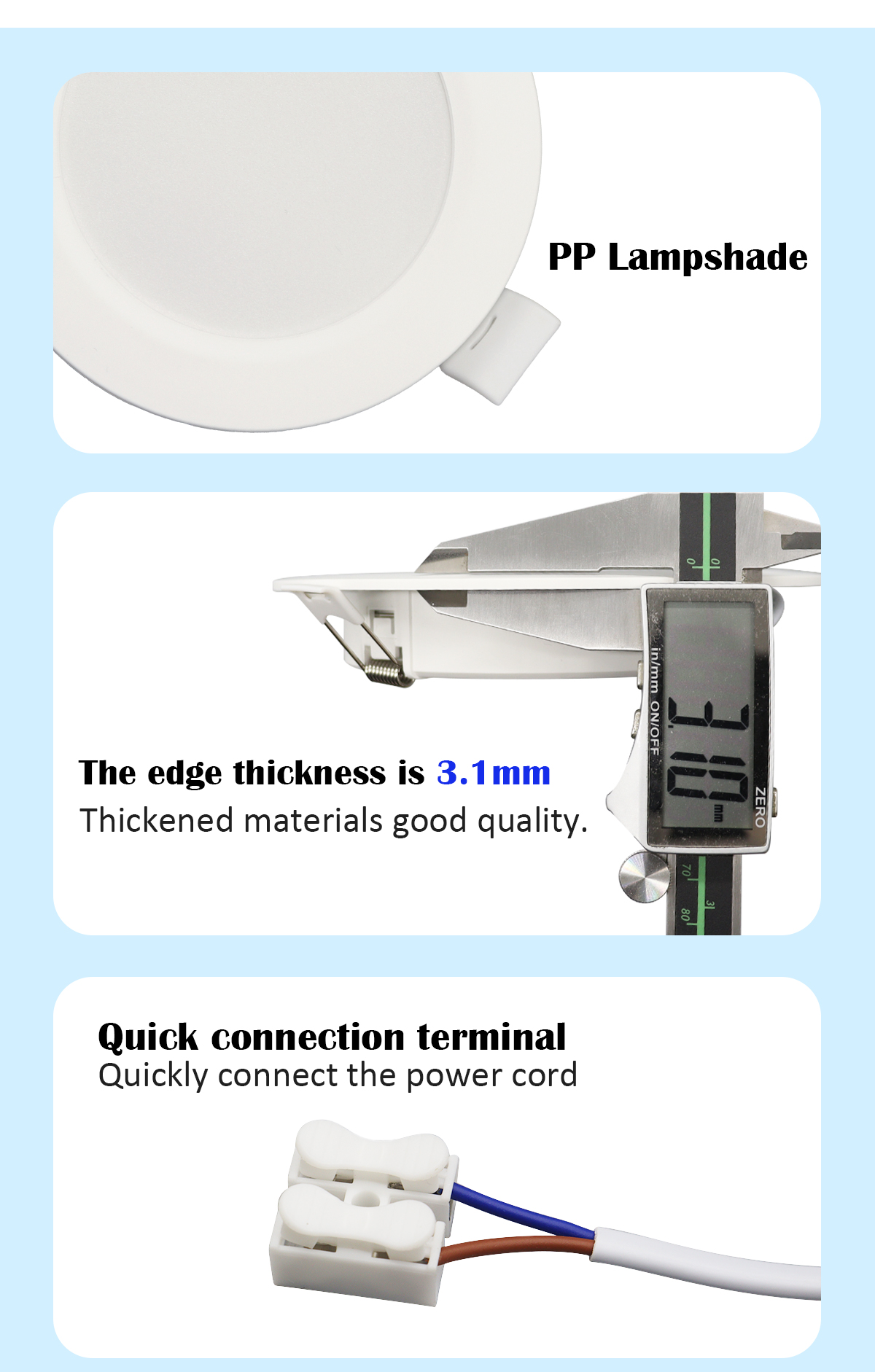 2.5C for Round Energy Conservation 6W AC100-240V 3000K4000K6000K Easy Installation Ceiling Thin Led Downlight for Large Malls