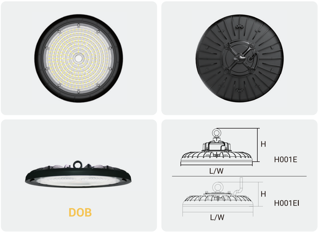 IP65 6500k 100w 150w 200w 250w Commercial 32500 Lumen Wholesale UFO Die Cast Aluminum Housing LED High Bay Light