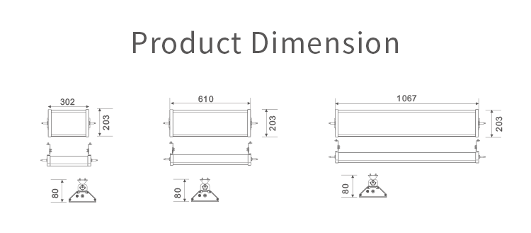 Warehouse Factory High Lumen IK08 IP65 Linear High Bay Light - 0-10V/1-10V Dimmable LED Linear High Bay Lamp
