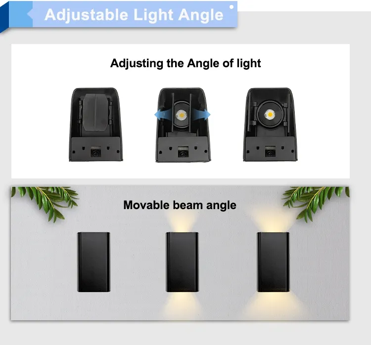 up and Down IP65 LED Adjustable Beam Angle Wall Mounted Porch Light