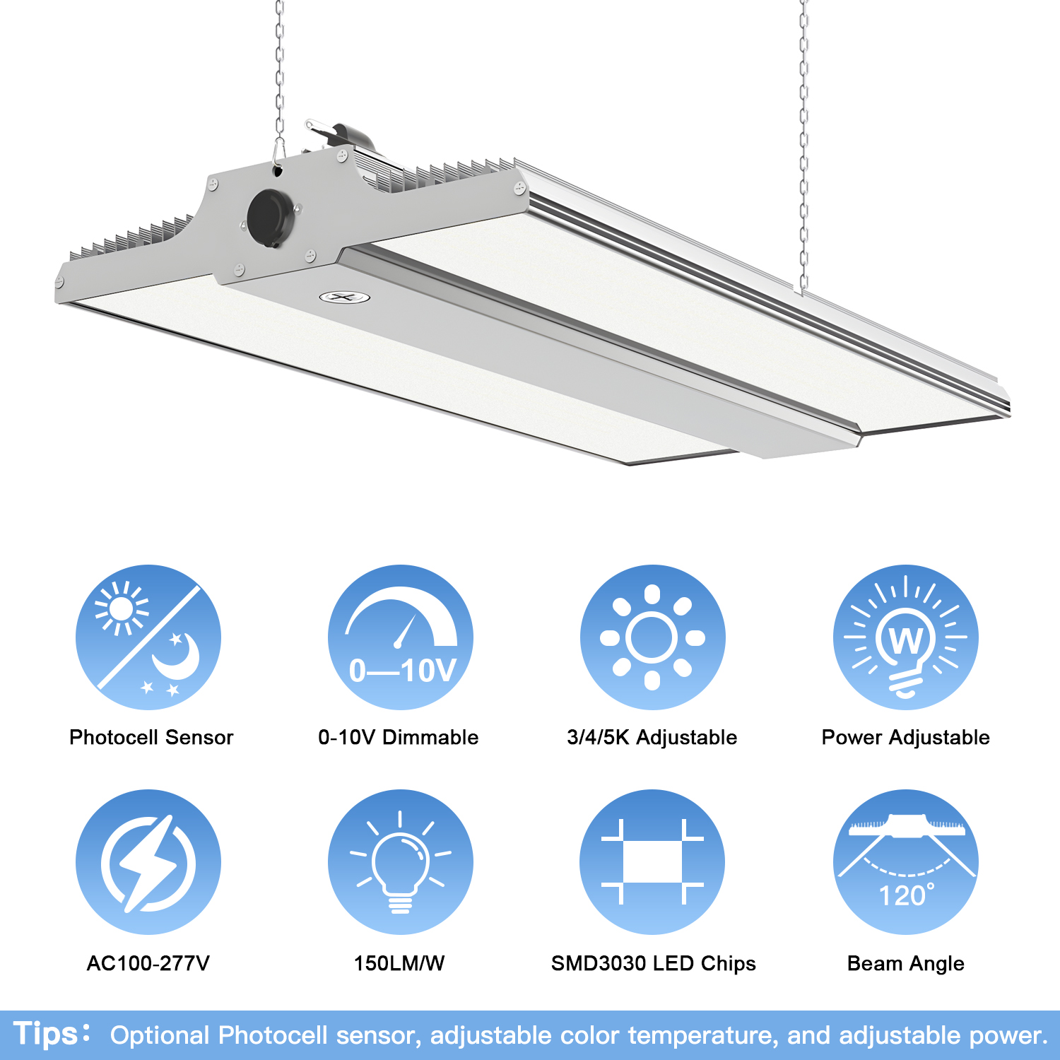 Highbay US Stock 100 150 200 250 300 400 Watt Led Shop Industrial High Bay Linear Light For Shopping Mall Garage