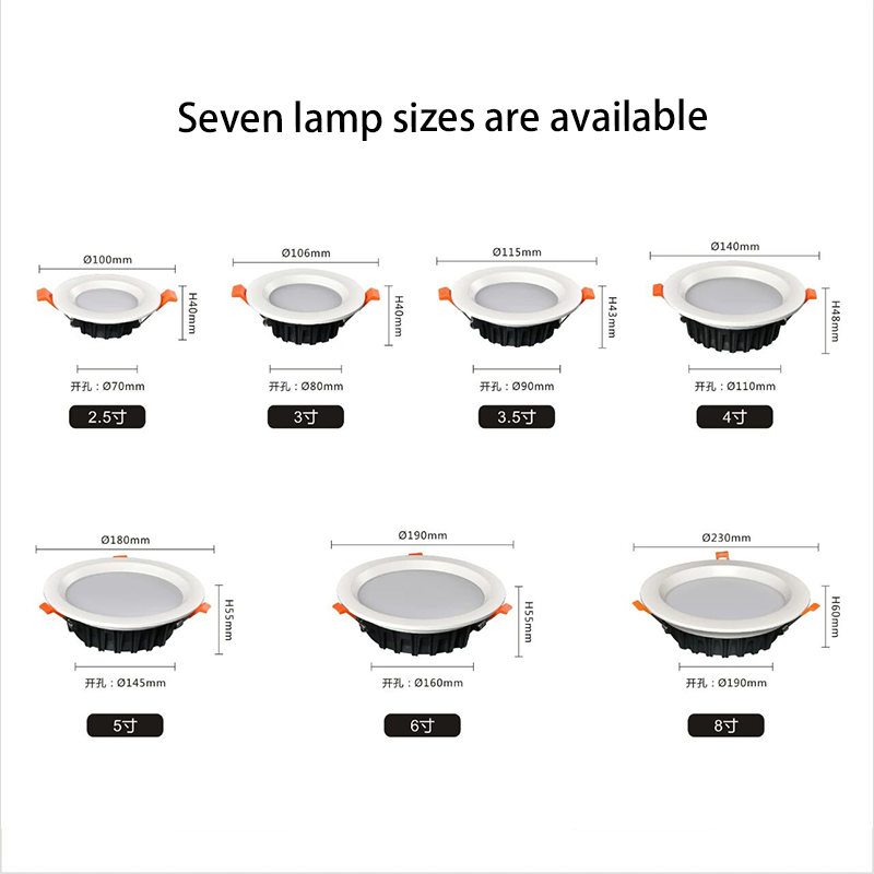 PULUOTI Premium Recessed Full-spectrum LED Aluminum Downlights 90mm Cut Ultra-thin Profiles Modern Indoor Use High CRI Durable
