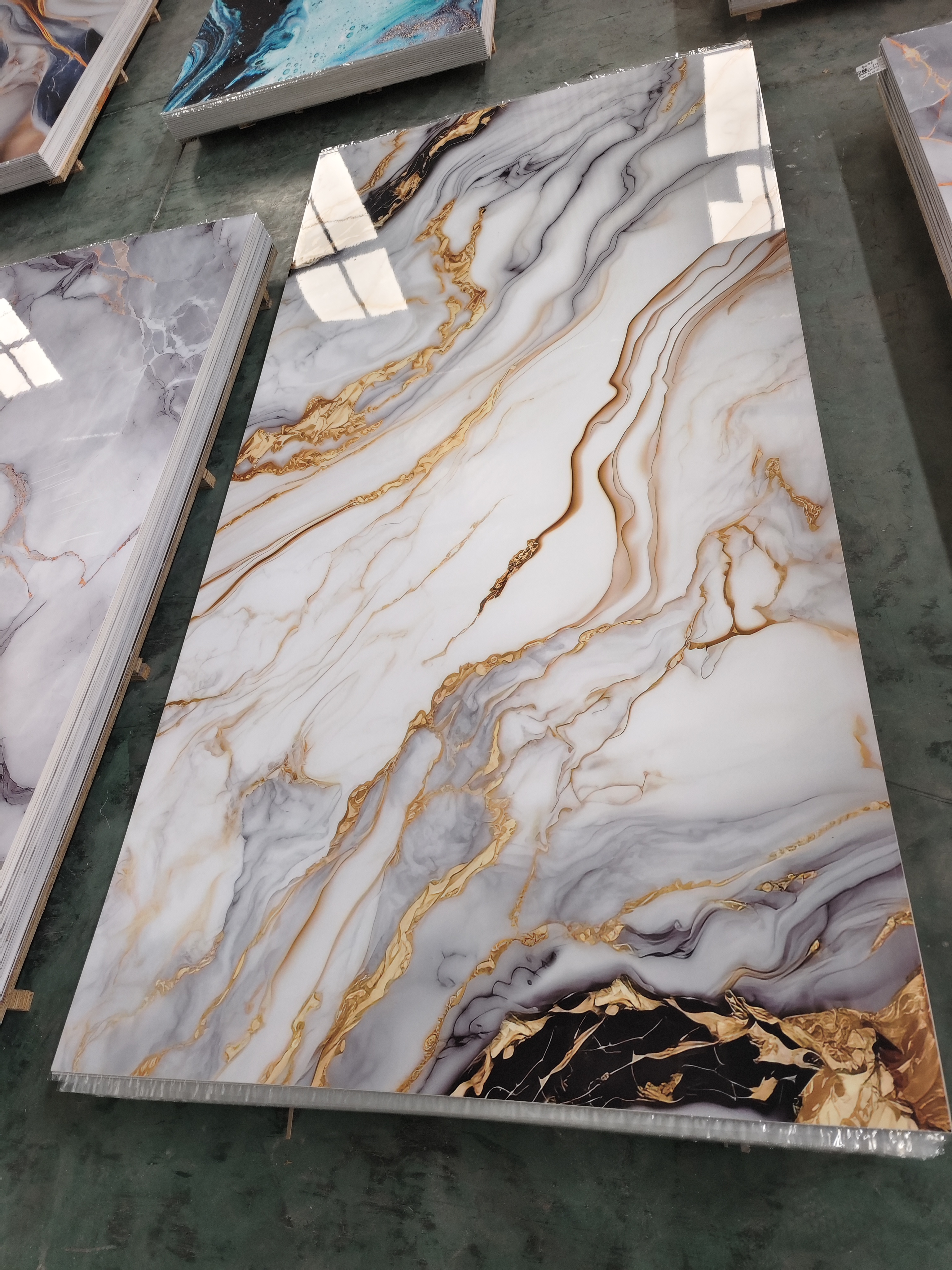 Waterproof Marble Series PVC Laminated Foam Board 3mm Thick UV Printed Lightweight Non-Toxic Wall Ceiling Panels Customized Size