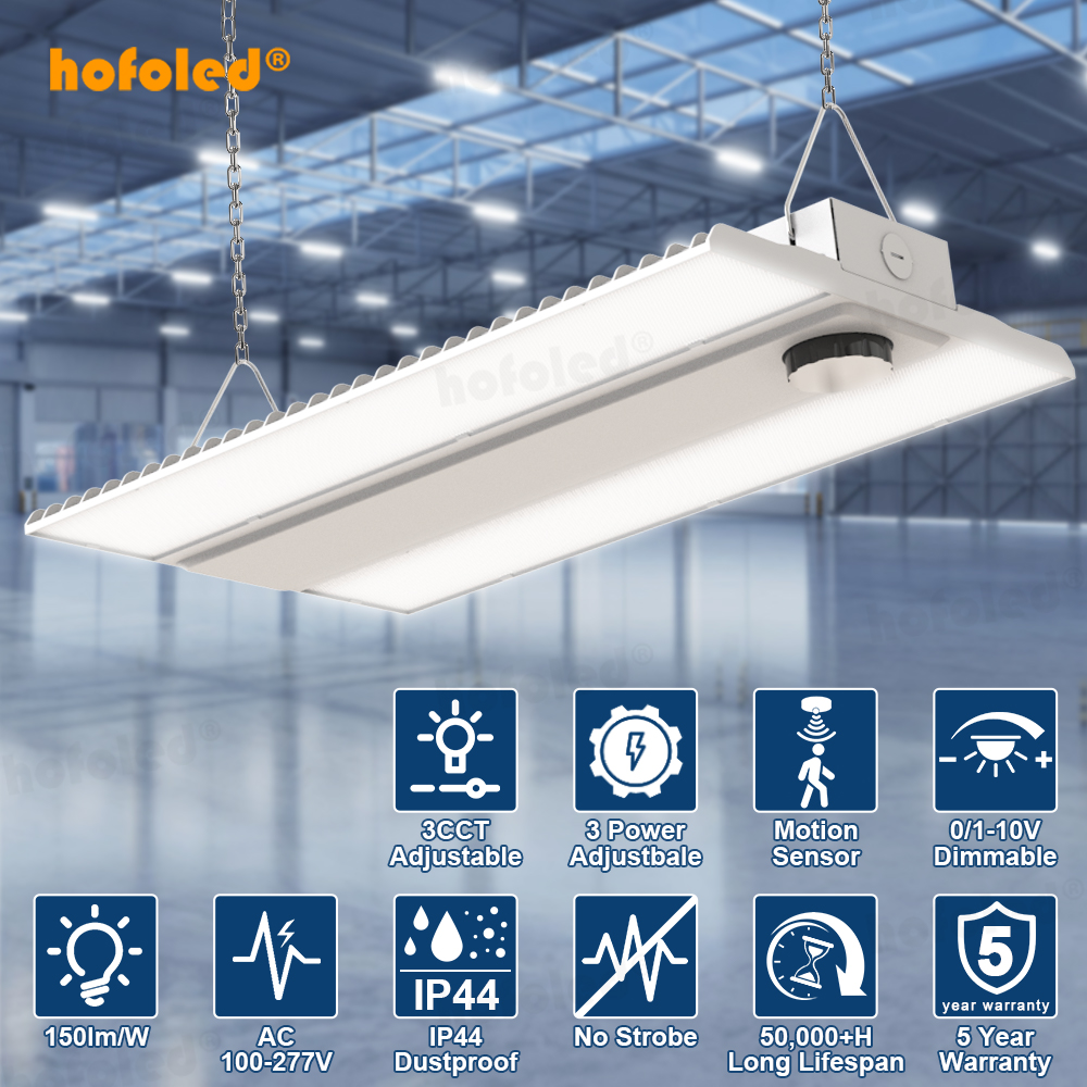 5 Year Warranty Ceiling Suspended Lamp 240W Surface Mounted Anti Glare Frosted DALI 100-277Vac LED Linear High Bay Shop Light