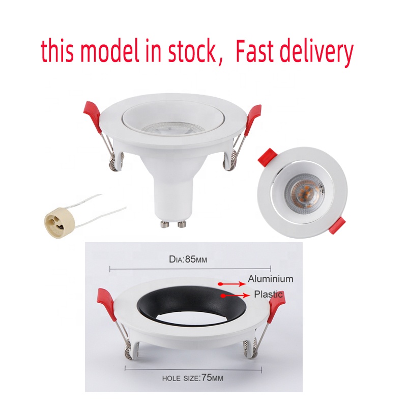 ABS Adjustable IP20 IP33 GU10/MR16 Recessed Square LED Downlight Housing Frame