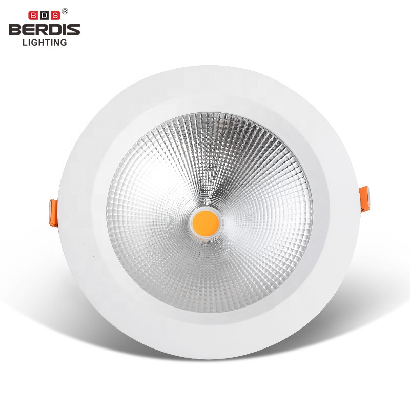 Dustproof Aluminum Die Cast 36W 45W 50W COB Chips LED Downlight for Supermarkets Shopping Malls