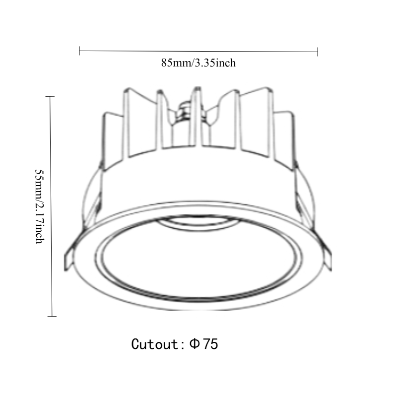 10W Modern Design Recessed LED Downlight IP65 Waterproof Aluminum Housing High Brightness Anti-Glare LED Ceiling Light Indoor