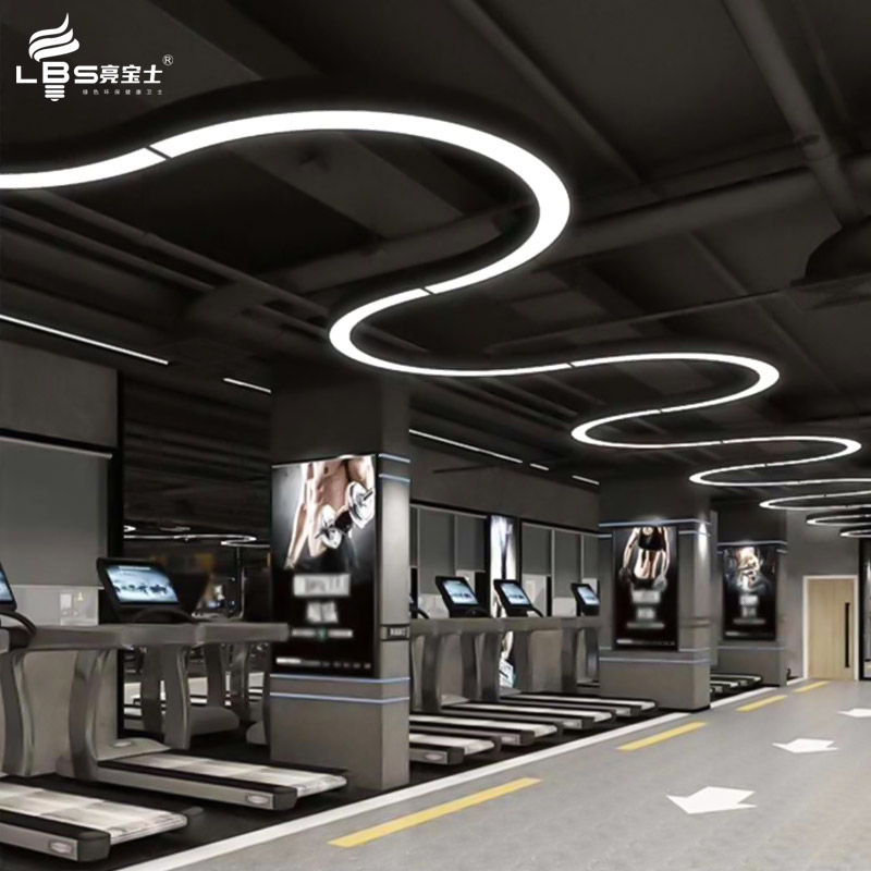 New Creative Design Black White Triangle Shape Surface Mounted Hanging LED Gym Ceiling Pendant Office Lights