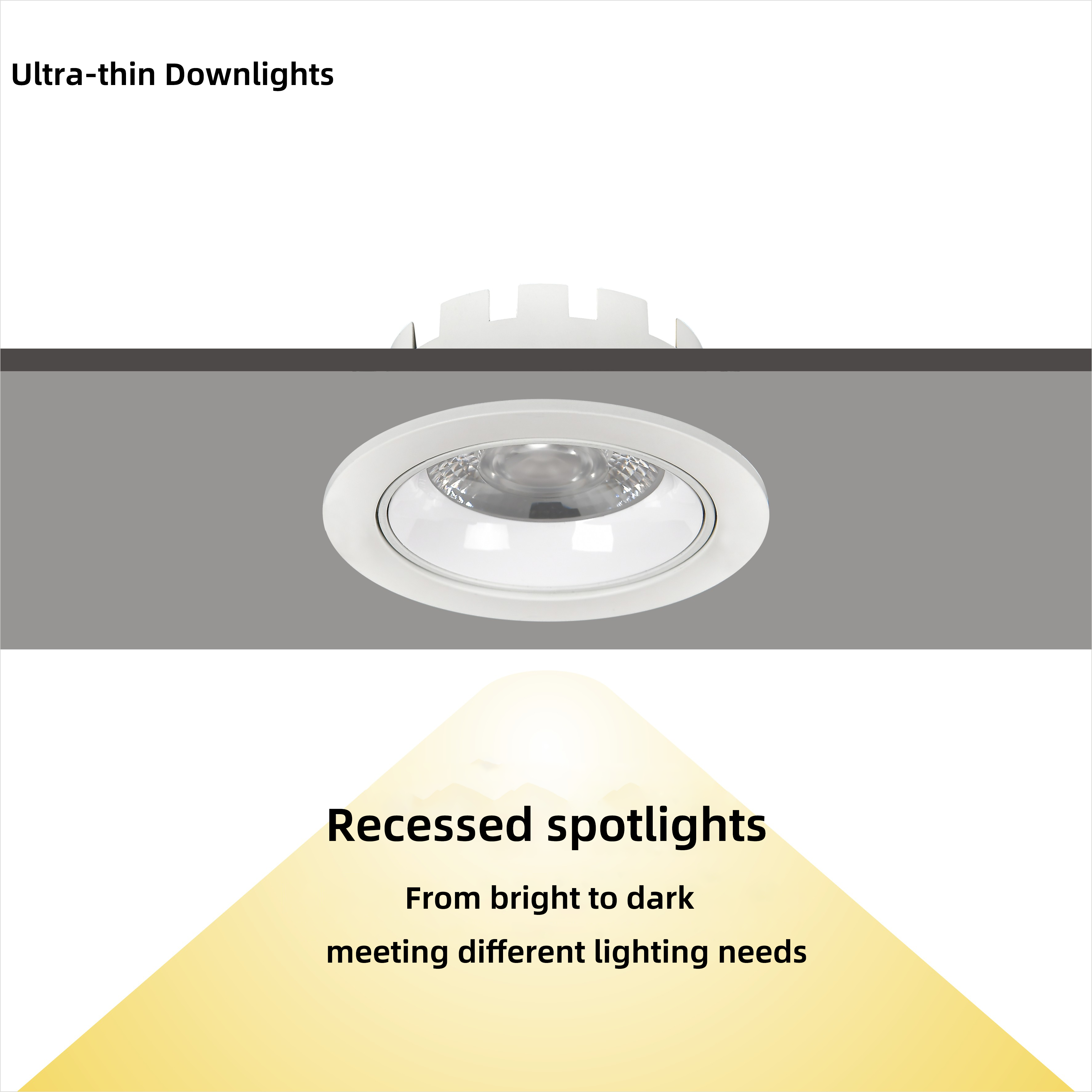 Ultra Slim Durlable LED Lighting Round Recessed Spotlight Downlight for Living Room Kitchen Bedroom