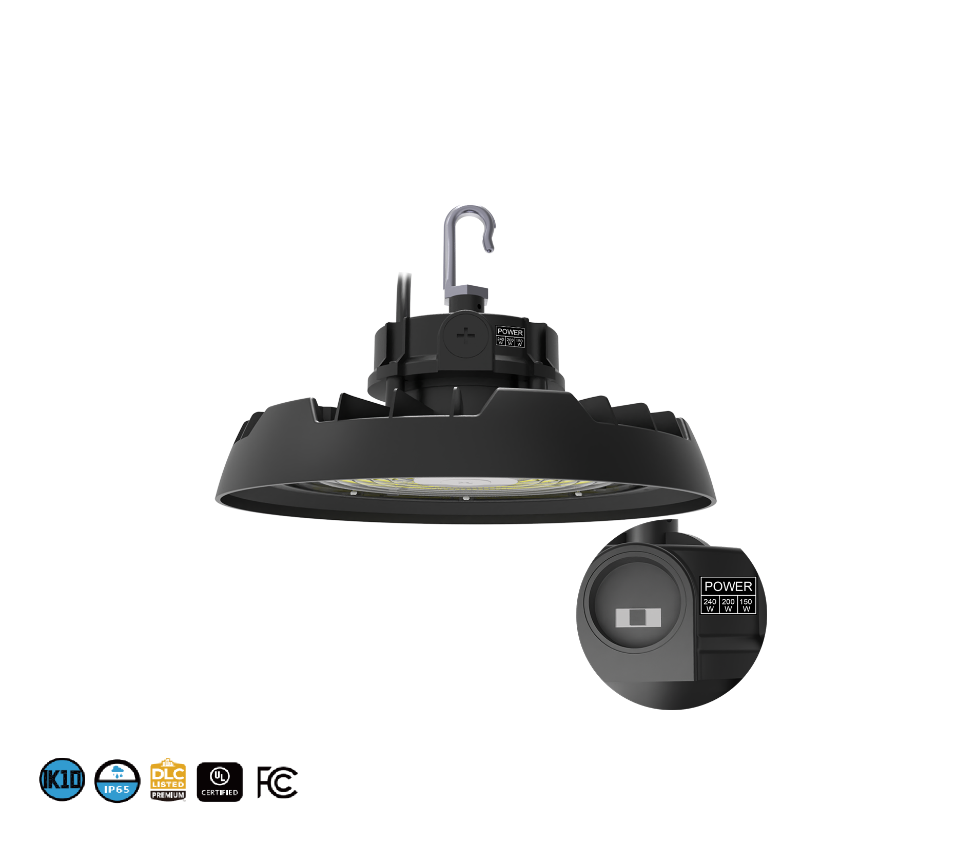 240W Multiple Installation Options About High Lumens High Bay Light for You Warehouse