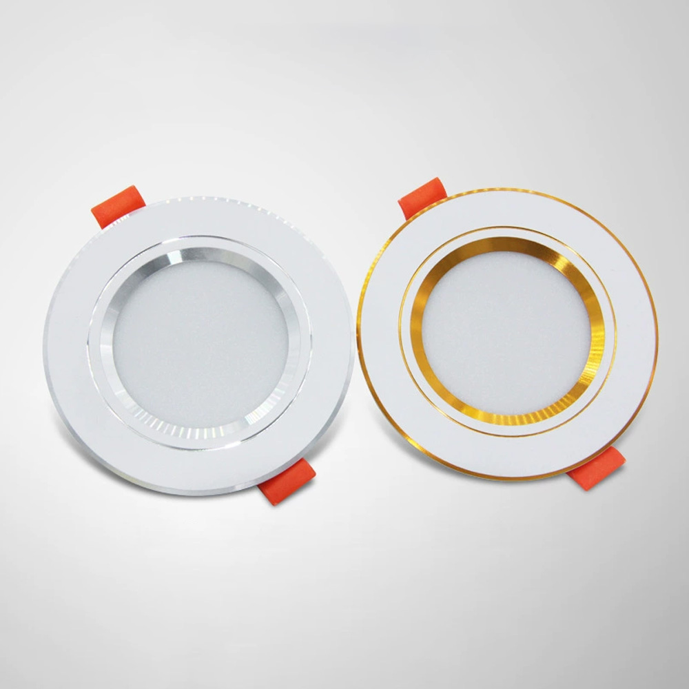 5W 7W Modern Golden Rim LED Downlight Energy Saving Ultra Slim Downlight Spotlights Round Recessed Ceiling Flat Panel Down Light