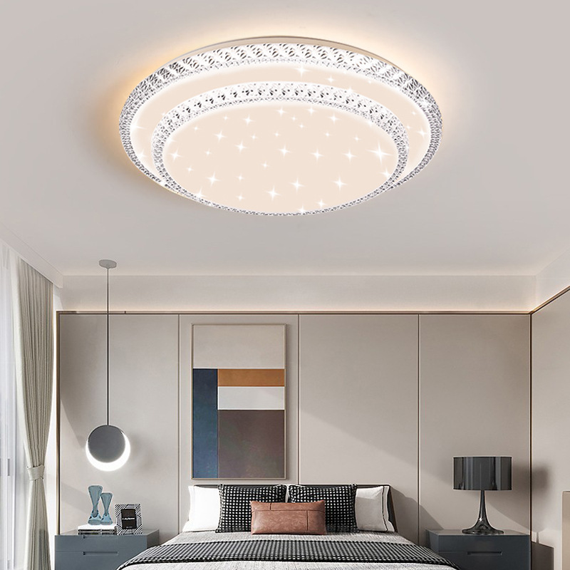 Modern Luxury LED Iron PVC Surface Mounted Ceiling Lamp Full Spectrum Rectangular Design Living Room Bedroom Balcony IP44