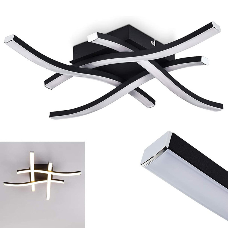 Modern LED Flush Mount Ceiling Light Fixture Dimmable Acrylic Panel for Hallway Kitchen Bedroom Bathroom Lighting
