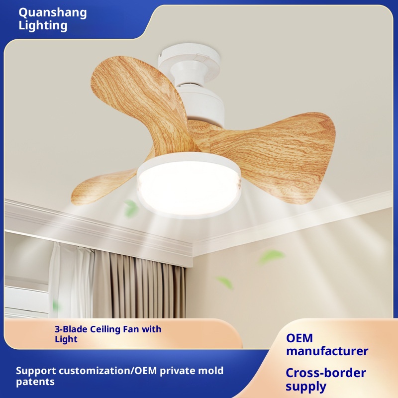 Modern Design Ceiling Fan Lamp for Dining/Living Rooms Full Spectrum LED Eye Protection Remote Control Dimmable 20" Blade Low