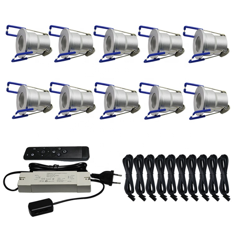 3W 12V Dimmable Mini LED Downlight 10x3W LED Recessed Ceiling Lamps Spot Light +Driver+ Remote