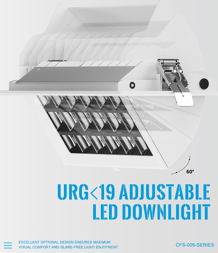 Customized Dimmable Gypsum Ceiling Led Downlight Double square Downlight Recessed Linear Led Light Ip44 Project Commercial Lamp
