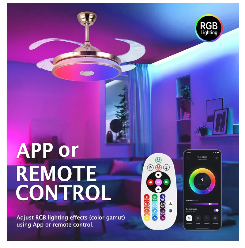 42inch Indoor Smart RGB Music LED Ceiling Light with Mobile APP Control