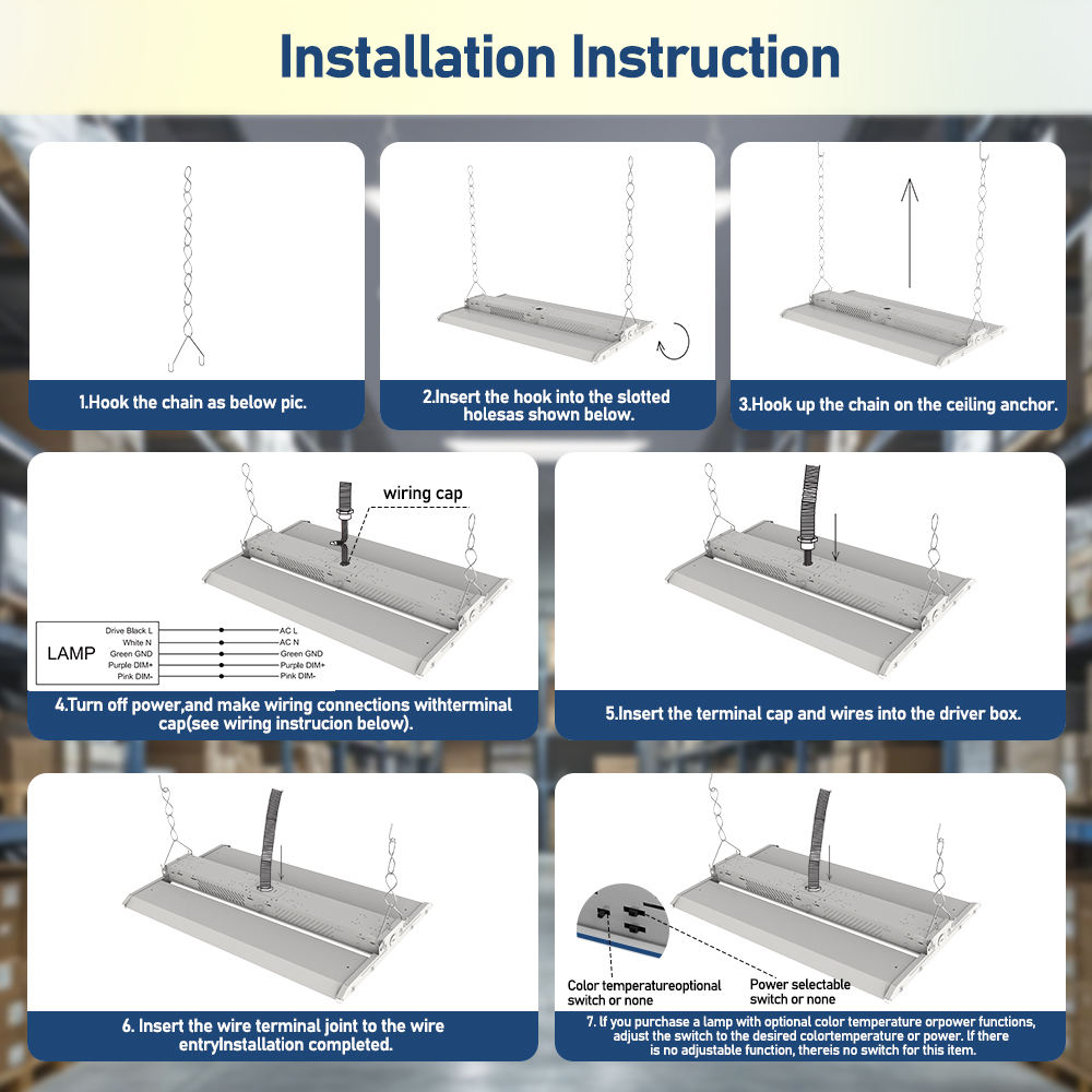 USA In Stock High Bay Linear Lights Pendant CCT Power Adjustable 4FT 3FT 2FT Linear LED Highbay Light With UL ETL DLC