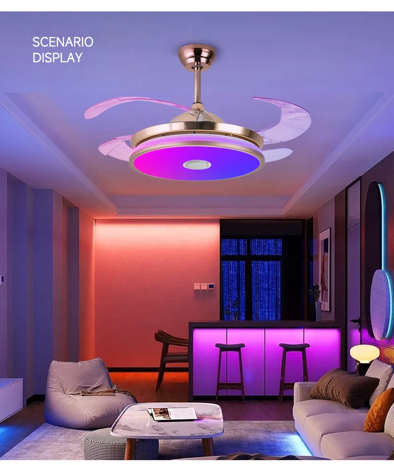 42inch Indoor Smart RGB Music LED Ceiling Light with Mobile APP Control