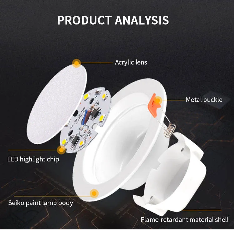Smart APP Control 4inch RGB/LED Downlight 12W Recessed Round Ceiling Panel Light