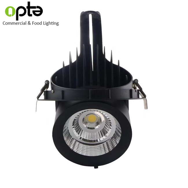 Store Lighting 40W Fresh Meat Spot Lights Adjustable Gimbal Downlight COB LED Down Light With Pink Color