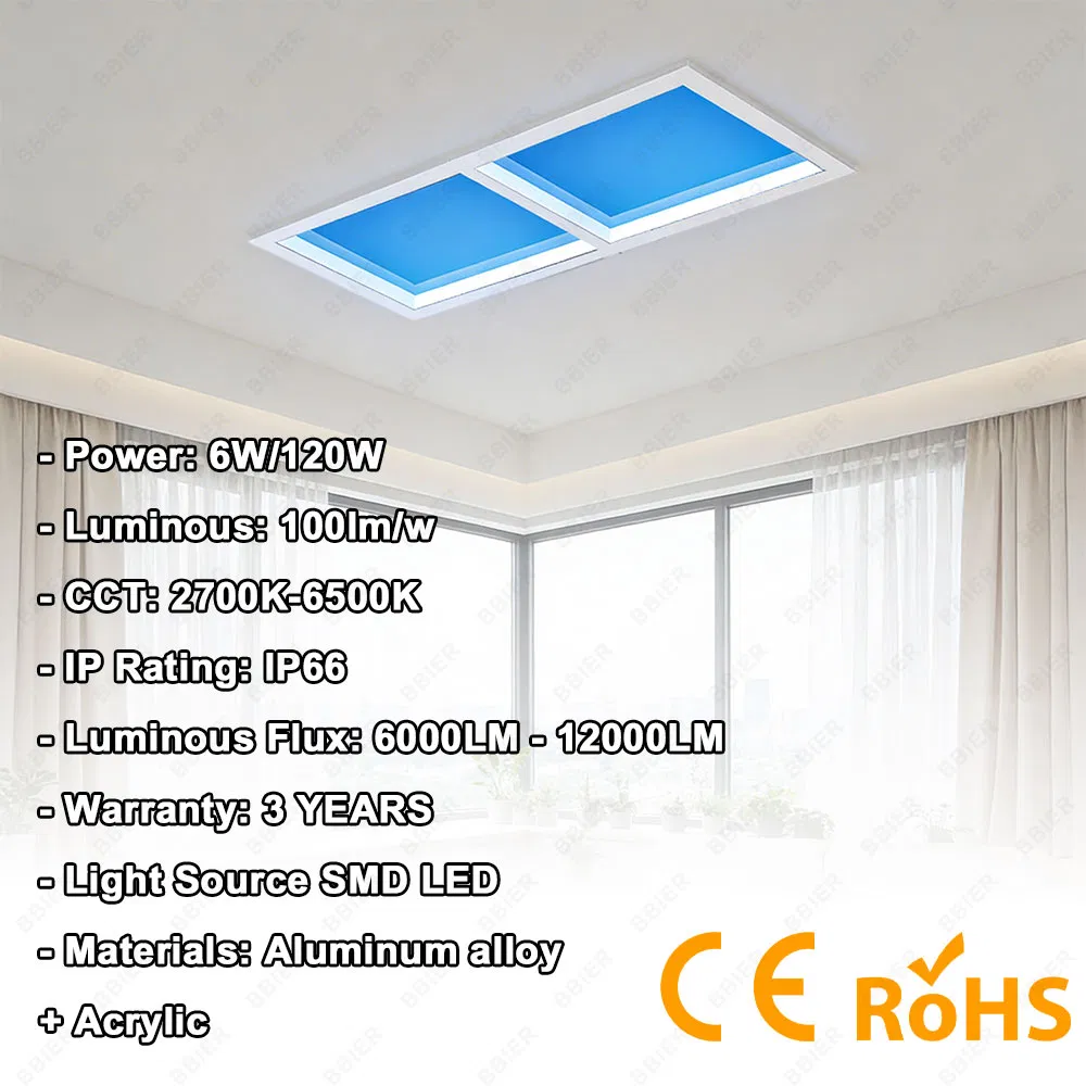 Smart Home Decor Blue LED Panel Light APP Control Recessed Sky Lamp Indoor LED Ceiling