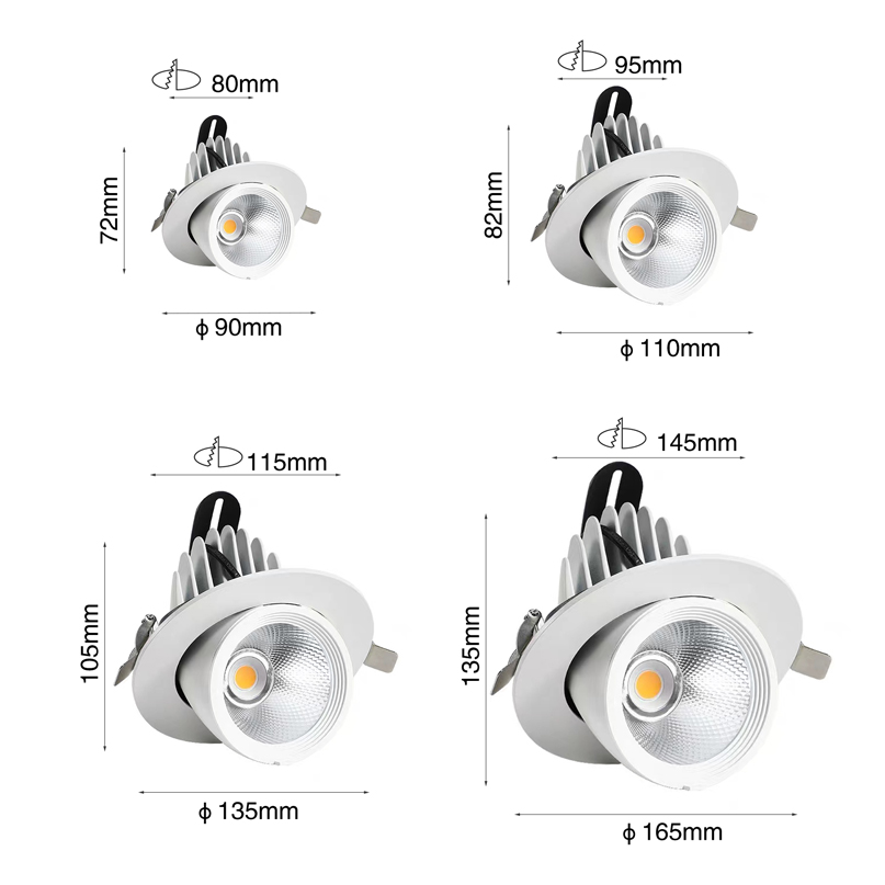 Hotel Lights 24 Degree 6 Inch Mini Ultra Slim Led Recessed Downlight 120mm Cutout