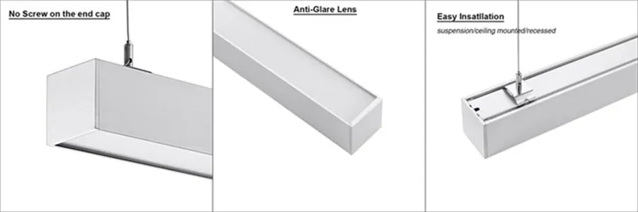 White 7575b 1800mm 60W 0-10V Dim Prismatic Low Ugr LED Linear Light