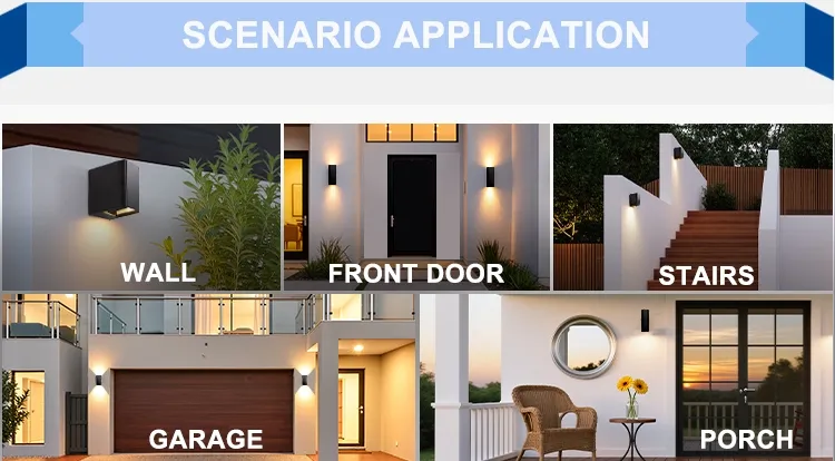 up and Down IP65 LED Adjustable Beam Angle Wall Mounted Porch Light