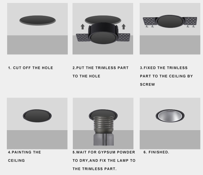 12W Honeycomb Anti-glare Adjustable Recessed Spotlight Trimless Led Downlight Family