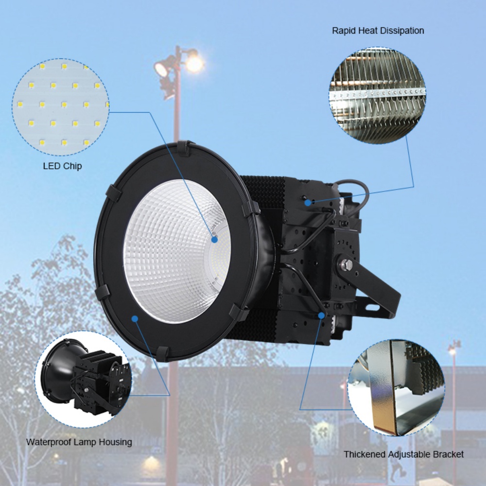 IP66 300W Die-Cast Aluminum High Bay Light Commercial Industrial for LED Water- Weatherproof with Adjustable Lumen for Workshop