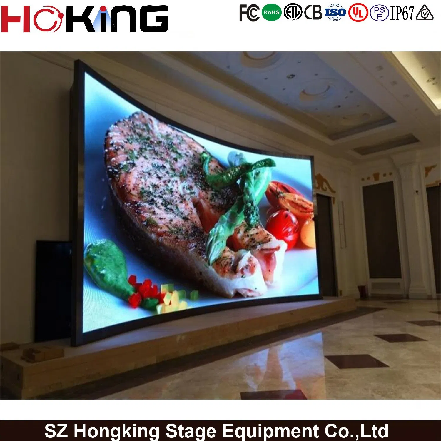 Pantalla LED Interior a Todo Color Señal Gob Hob P1.86 Módulo de Pantalla LED 320X160mm Fundición a Presión 640X480mm Gabinete Hub