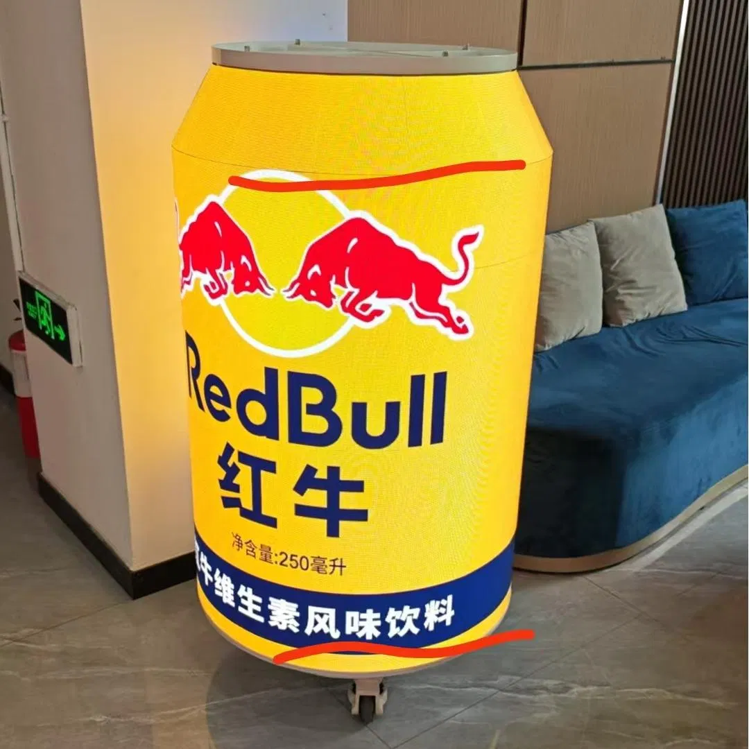 Publicidad de Bebidas P2 Pantalla Digital en Forma de Lata Irregular LED Interior Gob