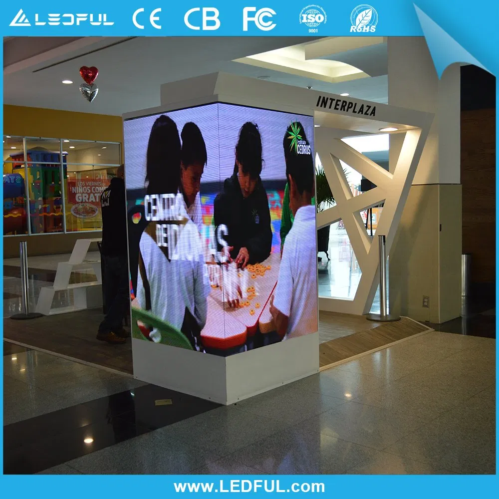 Front Service Indoor Fixed Square Pillar Cube Video Wall Mounted Ceiling LED Screen Display