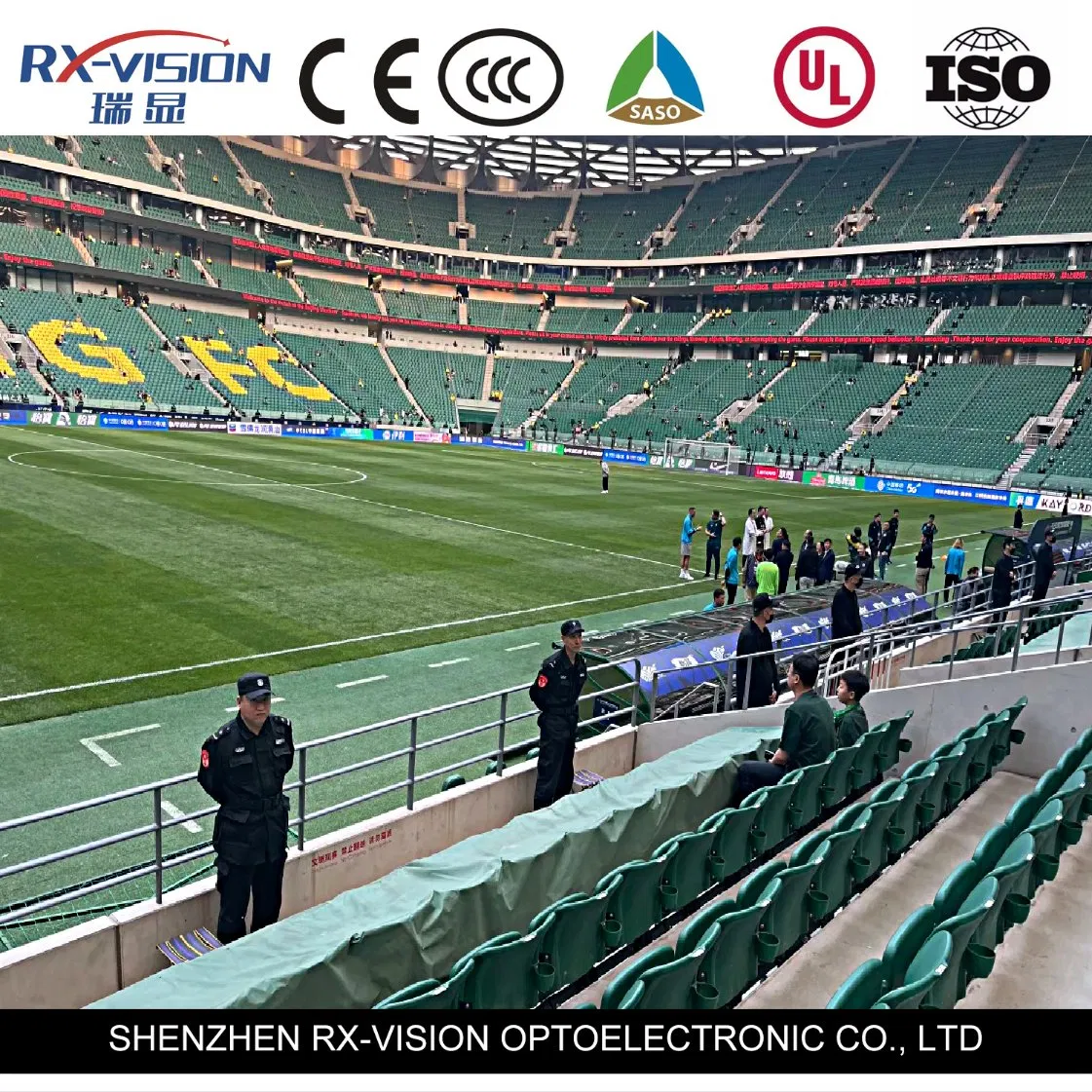 P8.33 P10 Full Color High Brightness Outdoor Sport Football Perimeter LED Display