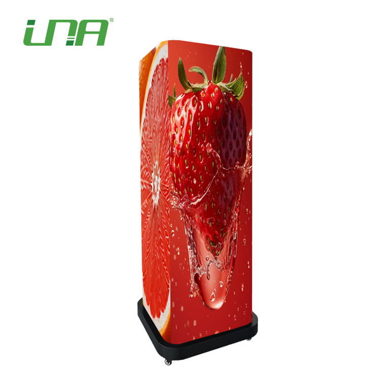 Indoor Advertising 4-Sides Eye-Naked 3D LED Video Screen Display with Wheels