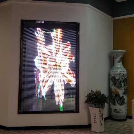 China Full Color HD Advertising Curtain Window Screen Panel P3.91-7.81 Transparent LED Display