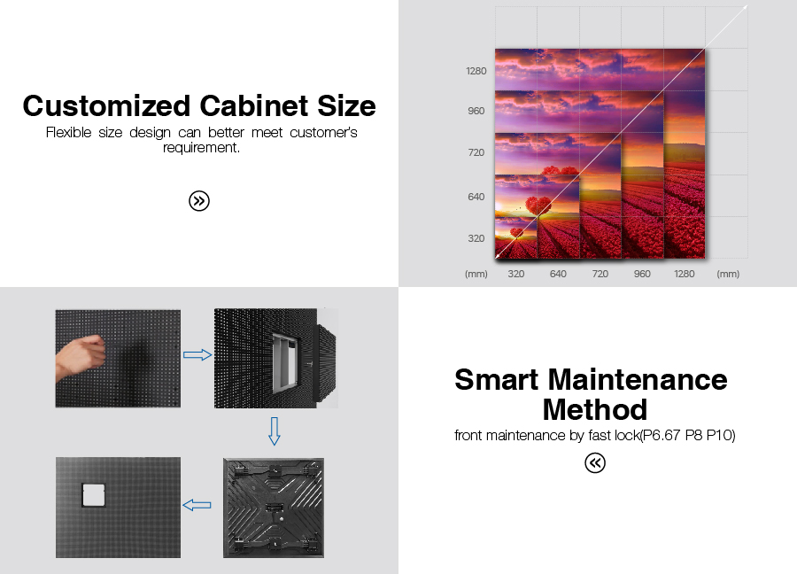 Front Service Outdoor LED Screen 3X2m Rainproof IP65 P10 P8 Outdoor LED Display