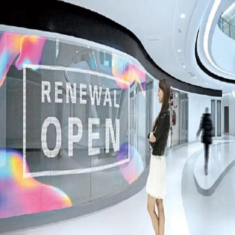 HD Sticky Flexible Transparent Film LED Display for Store Front Window Advertising