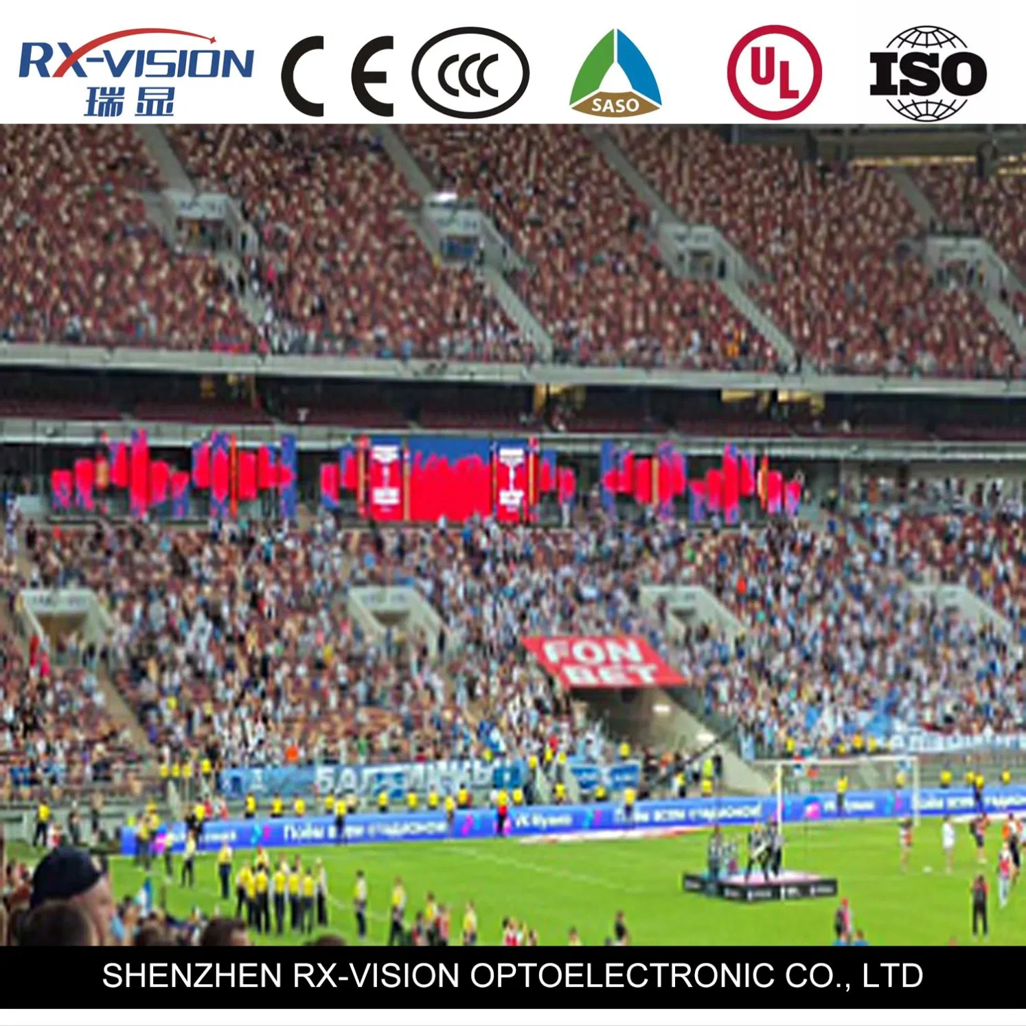 High Brightness Outdoor P6.25 P8.33 P10 LED Advertising Sports Football Perimeter Stadium LED Display Screen