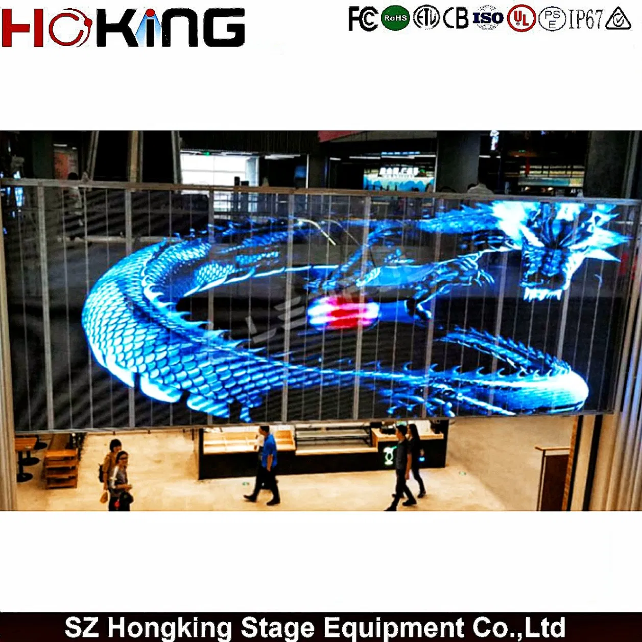 Naked-Eye 3D High-Transmittance P3.91 4000CD Holographic Transparent LED Display Screen