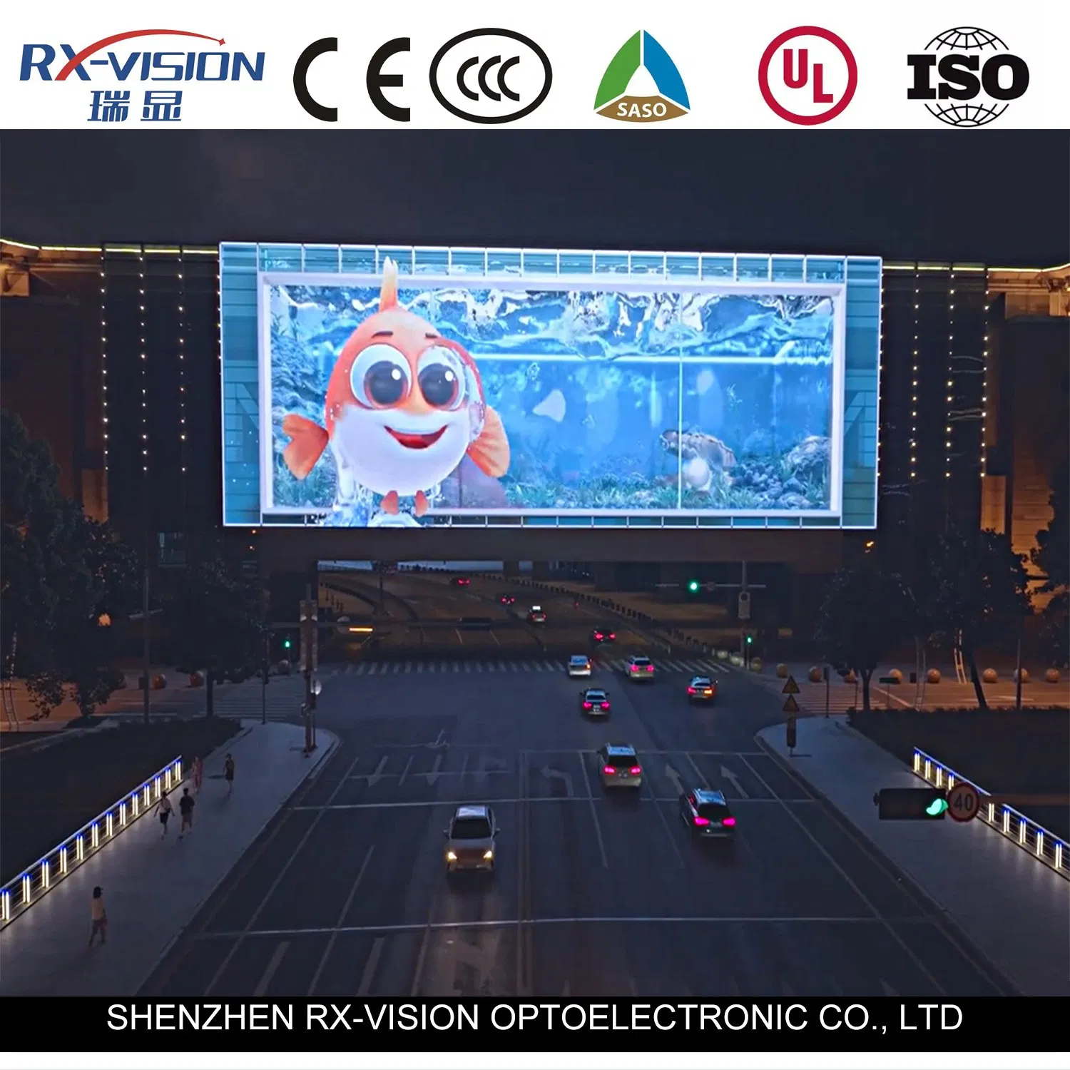 P8 Outdoor Giant Video Wall Naked-Eye 3D LED Display Advertising LED Display