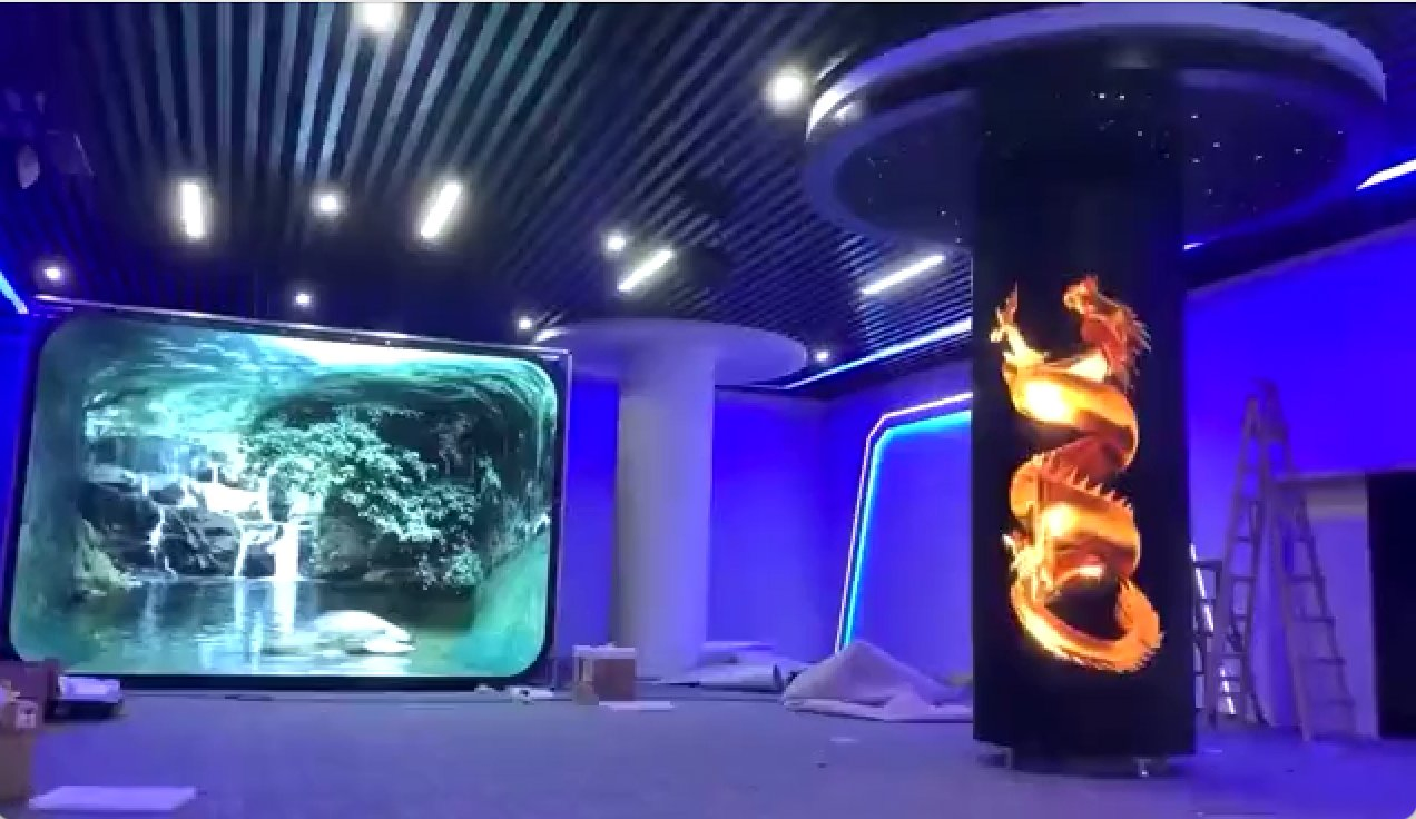P2.5 Indoor Cylindrical Curved Flexible Pillar Column LED Billboard Display Videoscreen for Advertising