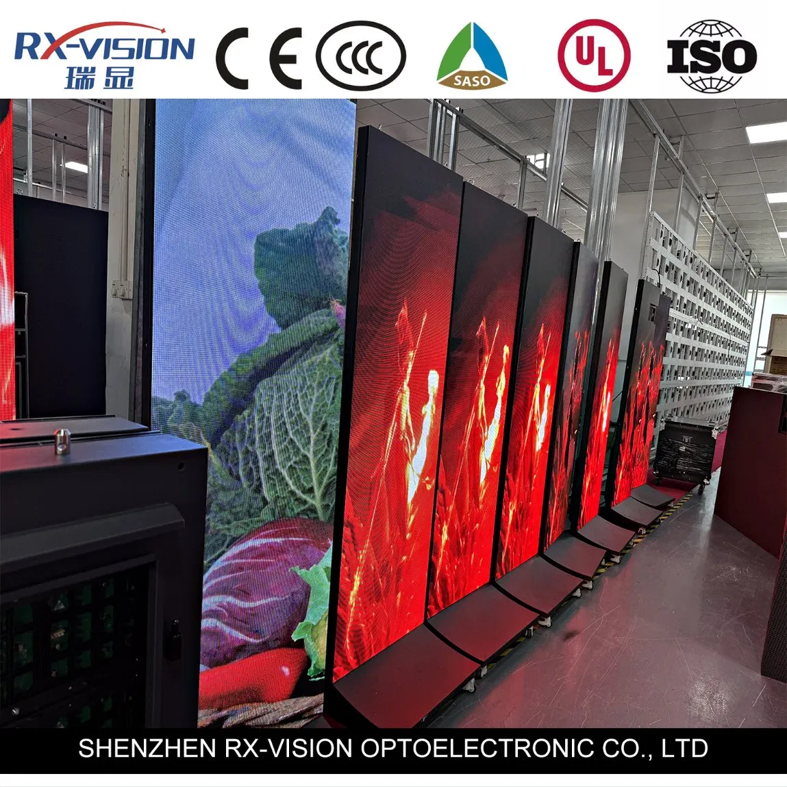Poster P1.8 P2.0 P2.5 P3.076 Digital Video Indoor Floor Standing Advertising LED Poster Display Mobile LED Poster Screen