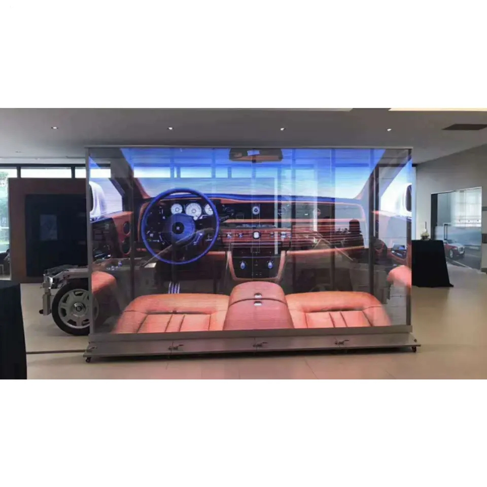 Shopping Mall Glass Window Advertising Screen Interior P3.91 LED Transparent Screen Display